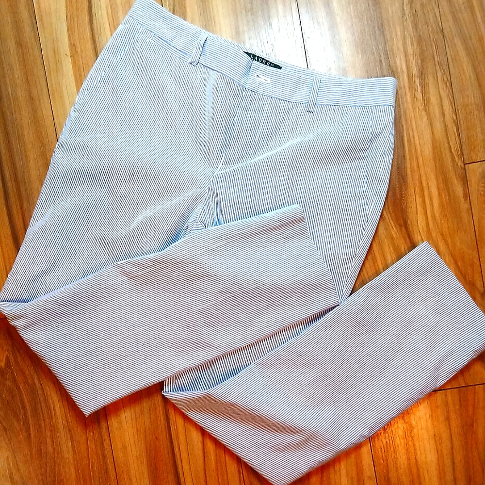 Lauren Ralph Lauren Edita Petite Pin Stripe Trousers Size 8.